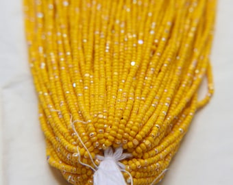 11/0 Hanks Charlotte Beads Patina Opaque Yellow Aurore Boreale 83130 1/5/25/50/100 Hanks PREMIUM SEED Beads, NATIVE supplies