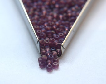 Matt Amethyst Aurore Boreale Seed Beads, Size 6/0, Preciosa Rocaille