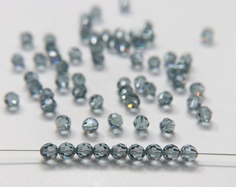 Adorno para hacer joyas con cuentas redondas facetadas de zafiro indio Swarovski Elements, artículo 5000, de 6 mm