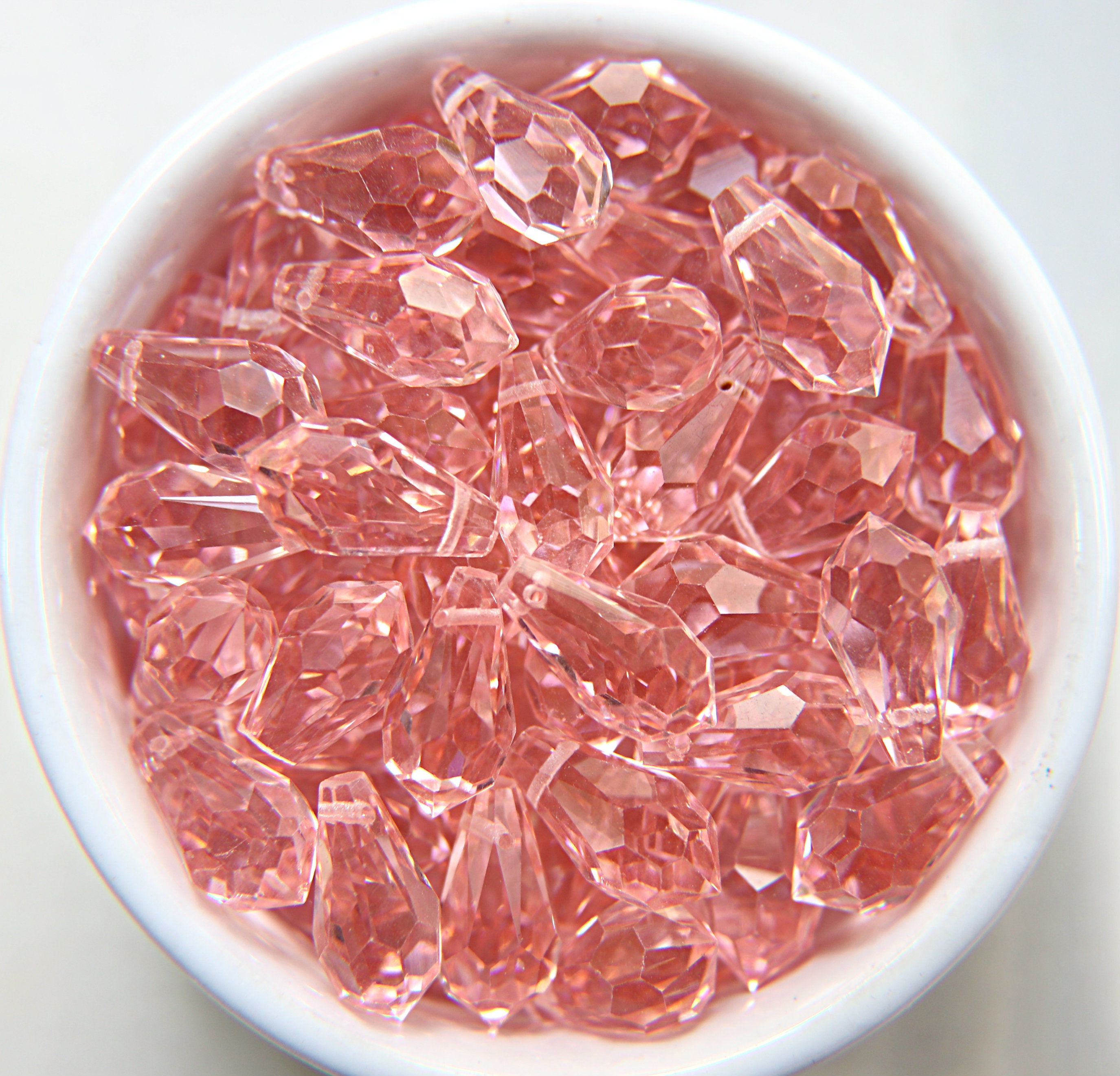 Vintage Czech Blush Rose Crystal Drops 18x9 MM Fancy Crystal Etsy