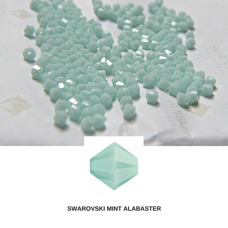 4/5mm Mint Alabaster Swarovski Bicone Beads 12/36/72/144/432
