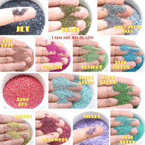 1mm Micro Plated Tube Beads 5/10/100/500 Grams (16 Colours) High Quality Nail Art / Haute Couture Embroidery, rare vintage beads, crafts