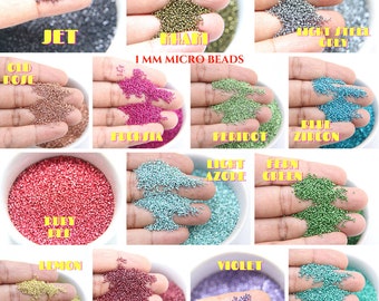 1mm Micro Perles Tube Plaqué Argent Sterling 5/10/100/500 Grammes Haute Qualité Nail Art / Broderie Haute Couture, perles vintage rares