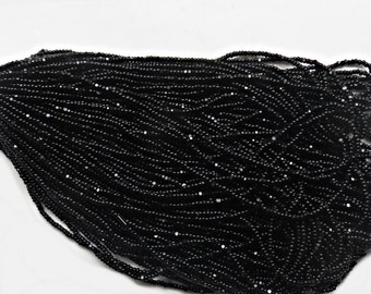 11/0 Charlotte Cut Beads Jet Black 10/20/50/250/500 Grams Native Beads Supply, embroidery materials, jewelry making, vintage beads