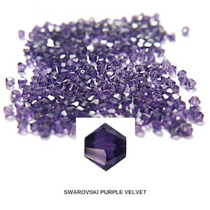 Cuentas bicónicas Swarovski de terciopelo púrpura (4/6 mm)