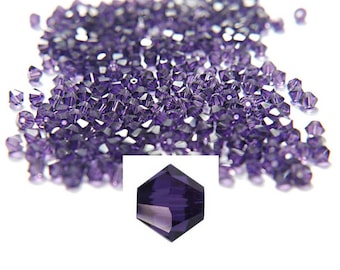Purple Velvet Swarovski Bicone Beads (4/6mm)