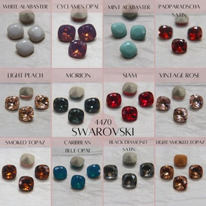 Vintage Swarovski 12 mm Rounded Square 4470 Premier Crystal Rhinestones jewelry making  rings gemstones