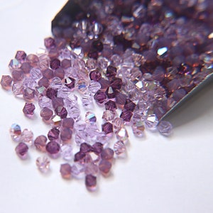 4mm Lavender bloom Designer Mixes Swarovski Bicone beads 36/72/144/432/720 Pieces loose beads, mix beads, embroidery materials, craft