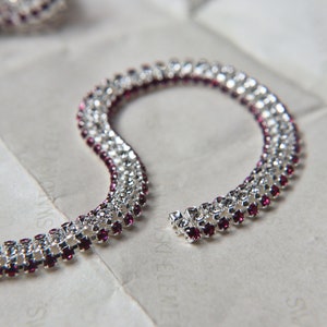 Swarovski Serpentine chain Rhinestone dome lace in Silver Plating 8mm thick for embellishments/Jewellery/couture jacket shoes embellishment