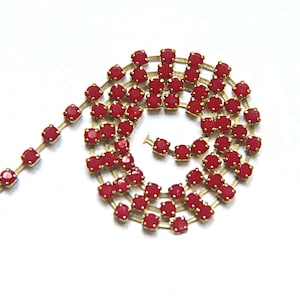 10 SS Swarovski Rijnsteen Cup Keten in Donker Rood Koraal 2.8mm Made in Austria 0.5/1/2/5 Meters vintage bevindingen / sieraden maken