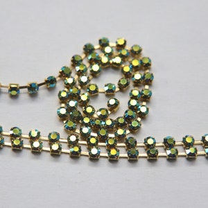 12SS Swarovski Vintage Strass Kette in Black Diamond AB 3mm 0,5/1/2/5 Meter Hochzeit Brautzubehör| Schmuckherstellung| Dekoration, Vintage