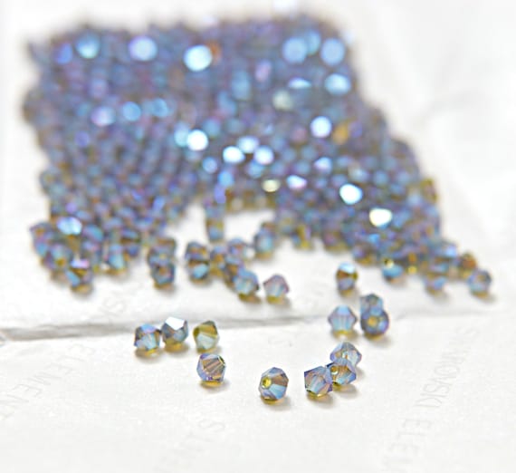 スワロフスキー オリビン AB バイコーンビーズ 3mm 4mm ジュエリー 