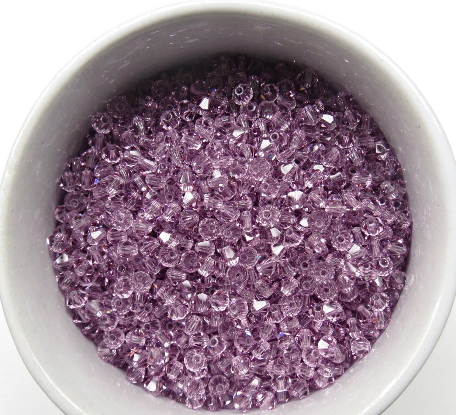 2.5mm Light Amethyst Swarovski Bicone Xillion Cuts 36/72/144/432/1000 Pieces (212) 5328 jewelry making, couture embellishments, vintage bead