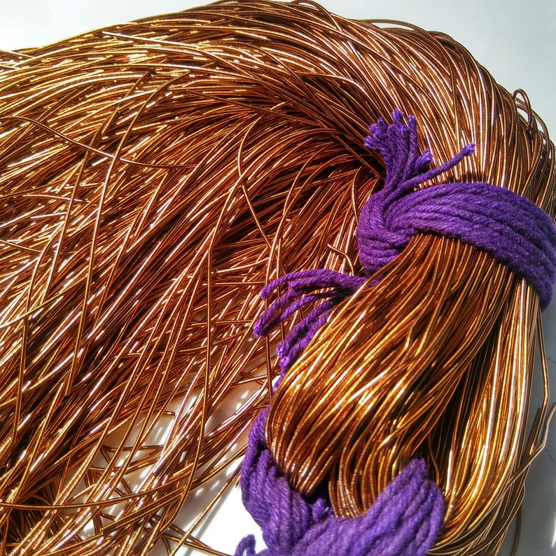 BRONZE COPPER Metallic French Wire Gimp Wire 50100200400 Grams couture threads metallic wire Bullion Wire embroidery materials