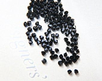 3mm Jet Black Swarovski Bicone Beads 36/72/144/432/720 Pieces (280) Jewelry findings, embroidery materials, jewelry making, craft supplies