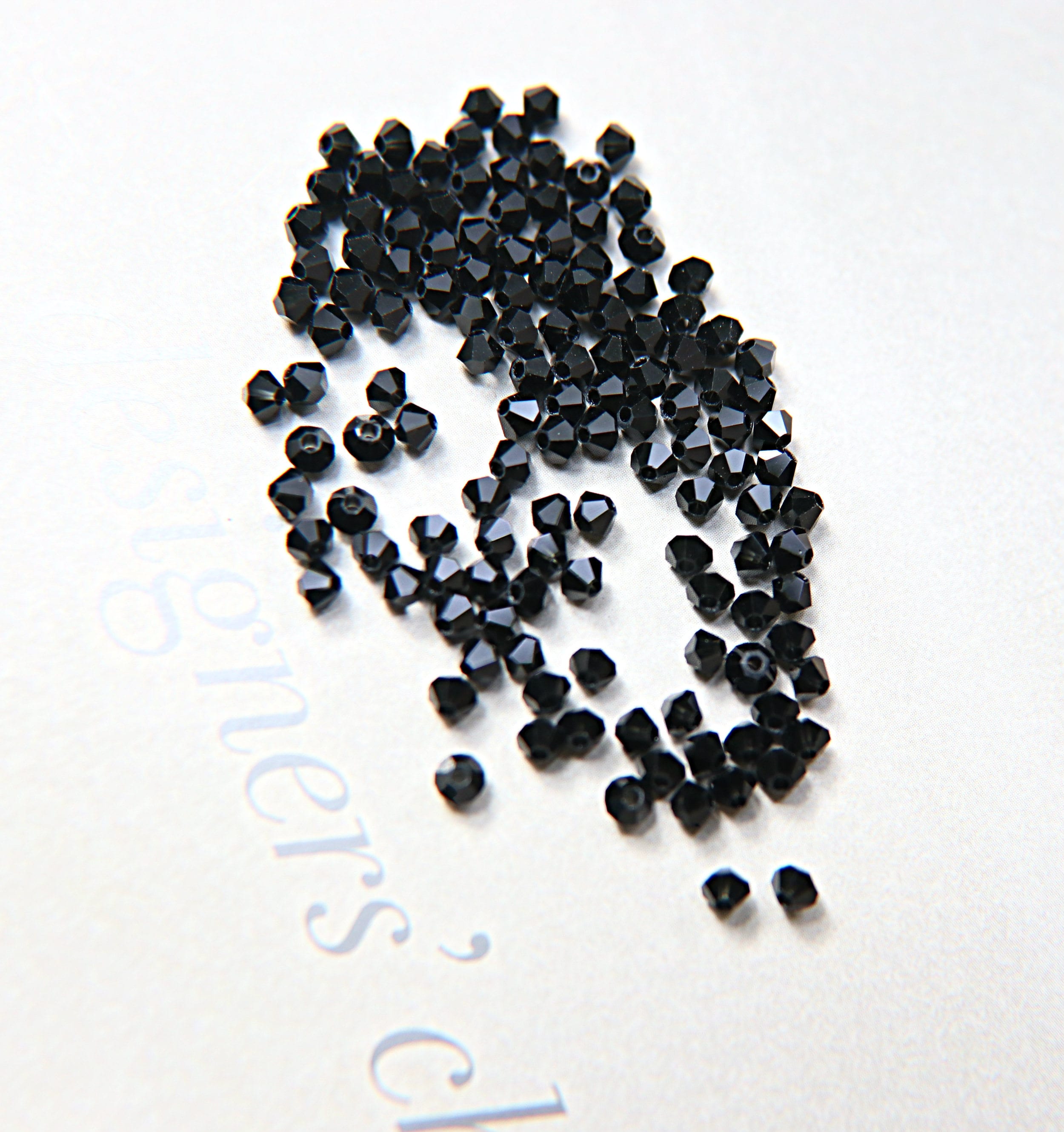 3mm Jet Black Swarovski Bicone Beads 36/72/144/432/720 Pieces (280) Jewelry findings, embroidery materials, jewelry making, craft supplies