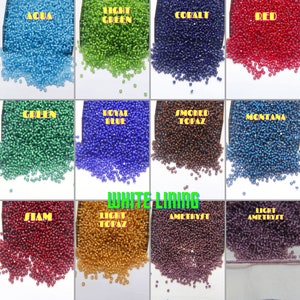 11/0 Charlotte Cut Beads in White Lining in transparent colors (24 Colors) 10/20/50/250/500 Grams PREMIUM SEED BEADS, native supply