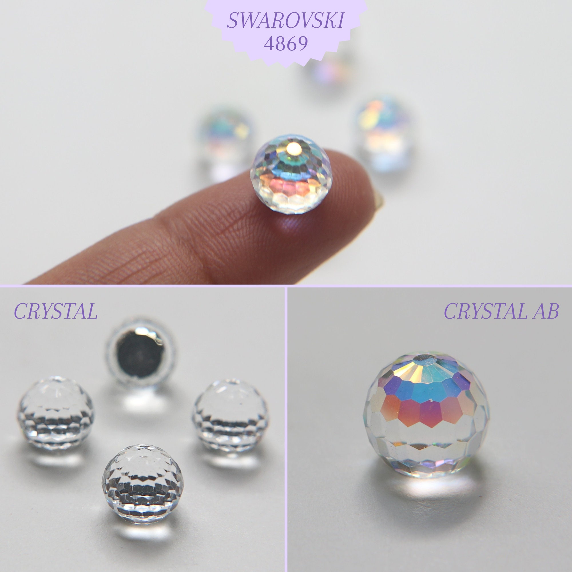 10 mm スワロフスキークリスタルディスコボールストーン、ヴィンテージ