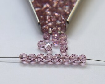 5mm Light Amethyst Swarovski Crystal Faceted Round Beads (5000)