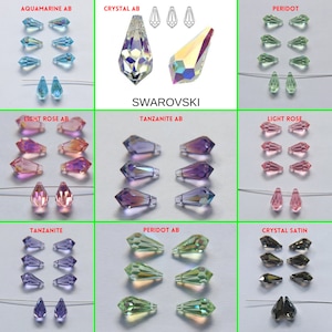 15X7.5 Swarovski Pendants Crystal 6000 Teardrop drop Pendant (10 Colors) 2/6/12/36/72/144 Pieces jewelry making, charms, wedding decorations