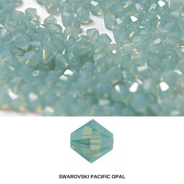 4mm Pacific Opal Swarovski Bicono perline sciolte materiali da ricamo fornitura di ricami di perline couture creazione di braccialetti artigianali