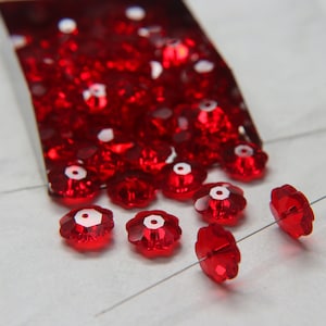 12mm Swarovski Margarita Light Siam Sew-on Stone (3700) Unfoiled 2/4/12 Pieces PREMIUM Materials