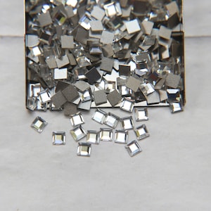 Cristal swarovski 4mm 2400 quadrado com parte traseira plana cristal 24/72/144/432/720 peças decoração de arte de unha, suprimentos de artesanato, decorações de casamento