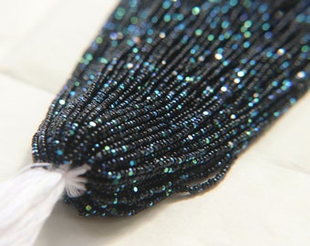 13/0 Hanks Charlotte Cut Beads Patina Jet Black Aurore Boreale  glass beads jewelry supply findings craft supply
