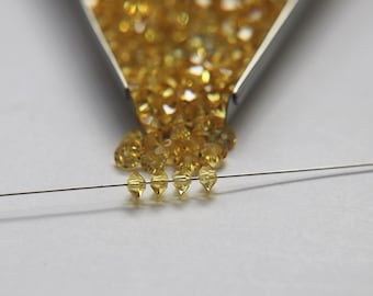 Sunflower Swarovski Crystal Bicone Beads 5x3mm, Vintage Embellishments (5305)