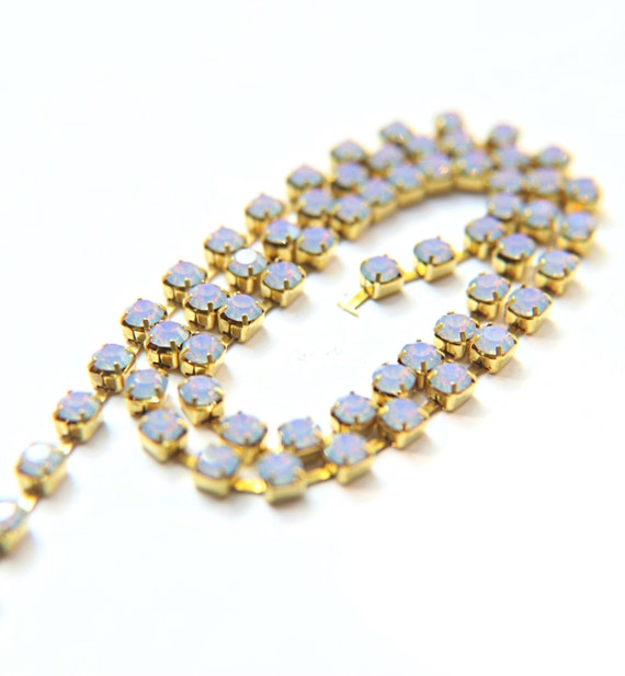 18ss Swarovski Rhinestone Chain in Sky Blue Opal 4.2mm Bridal Supplies Jewelry Vintage Findings Embroidery Materials Etsy Canada