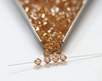 6mm Light Colorado Topaz Swarovski Bicone Beads, Jewelry Making