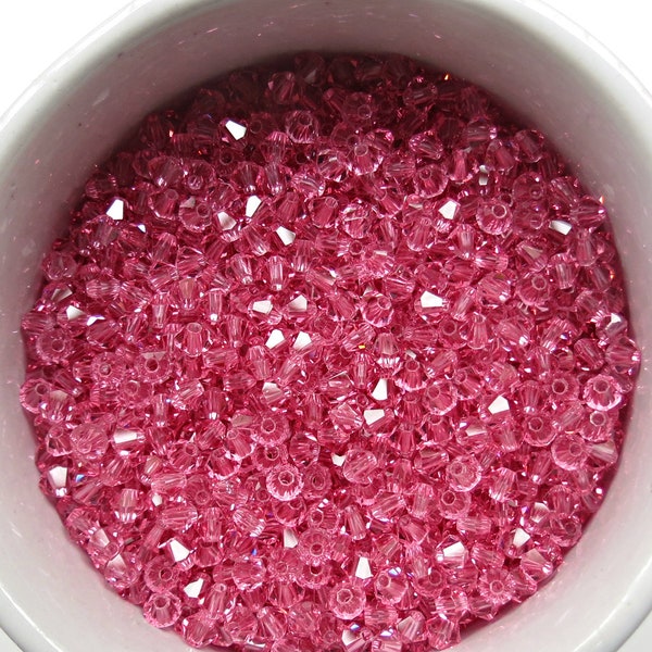 4mm Rose Swarovski Bicone Beads 36/72/144/432/720 Pieces, jewelry making supplies, wedding decorations, embroidery materials, vintage beads