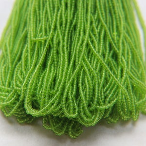 13/0 Lime Transparent Czech Seed Bead 1/5/25 Full hanks Preciosa Ornella loose beads, mix beads, embroidery materials, craft supplies
