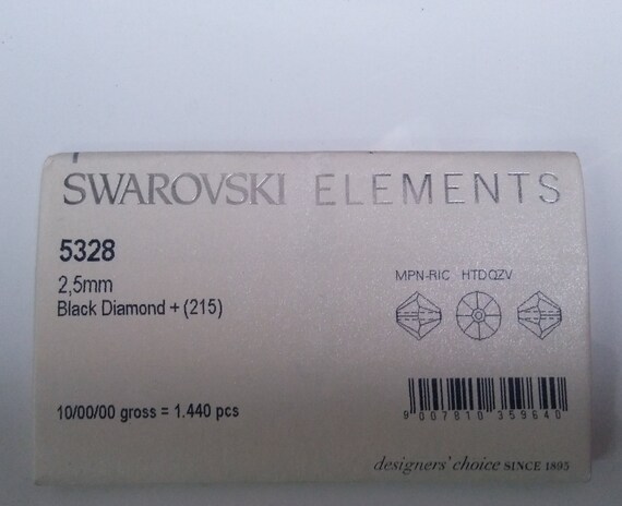 2.5mm Black Diamond Swarovski Bicone Xillion Cuts 36/72/144 2.5mm Black Diamond Swarovski Bicone Xillion Cuts 36/72/144
