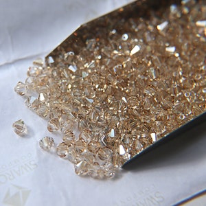 Crystal Golden Shadow (2.5mm) Swarovski Bicone Xillion 36/72/144/432/1000 Pieces 5328 embroidery materials, wedding embellishments, rare