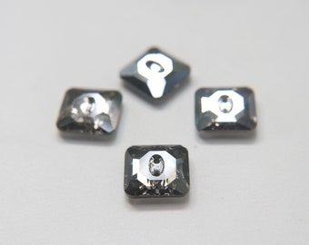Kryształowe kwadratowe guziki Vintage Swarovski 3017 – kryształowe satynowe fasetowane koraliki, 16 mm