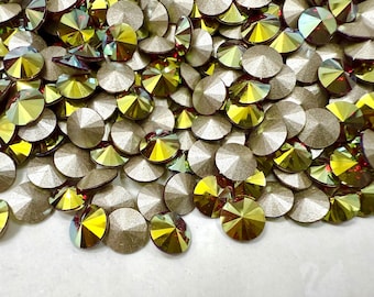 Swarovski 29ss Chaton Round Siam Aurore Boreale stenen sieraden maken ambacht