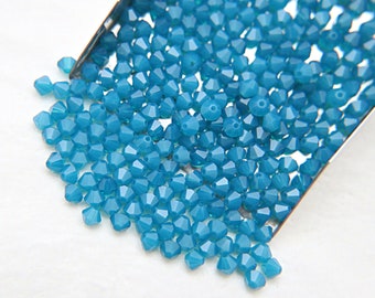 3mm Caribbean Blue Opal Swarovski Bicone beads 36/72/144/432/720 Pieces 395 Jewelry findings, embroidery materials, jewelry making, craft