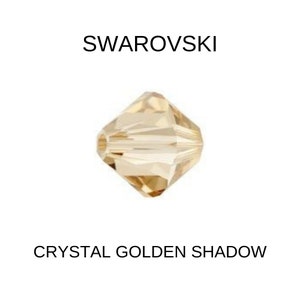 Swarovski (3/4 mm) Crystal Golden Shadow Bicones Beads 36/72/144/432/720 Stück PREMIUM MATERIALIEN, Stickzubehör, Schmuckzubehör