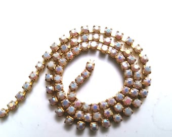 6SS Rhinestone Chain Vintage Glass Chalk White Aurore Boreale 2mm 1/2/5/15 Meters Wedding Bridal Supplies|Jewelry Making|Decoration, vintage