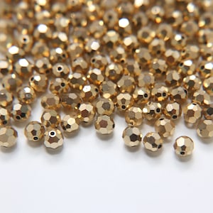 6mm Swarovski Elements Article 5000 Crystal Aurum 2X Faceted Round Beads 6/12/36/172/44/288/720 Pieces