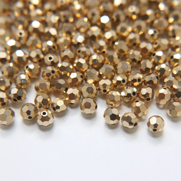 6mm Swarovski Elements Artikel 5000 Crystal Aurum 2X Facettierte Runde Perlen 6/12/36/172/44/288/720 Stück