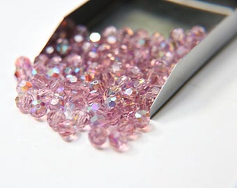 Cuentas redondas facetadas de cristal Swarovski Aurore Boreale de 6 mm