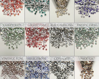 Cristal Swarovski Rose Montees, plaqué argent 12ss strass plat