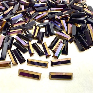 10x3 mm Swarovski 4500 Jet Dorado Baguette Fancy Stone  gemstones jewlery making color zirconium