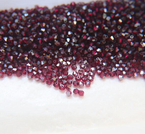 Buy 3mm Ruby Satin Swarovski Bicone Beads, Jewelry Making Supplies 