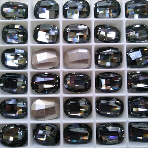 10X14 mm Rectangle  Swarovski Fancy Stones 4610 Black Diamond