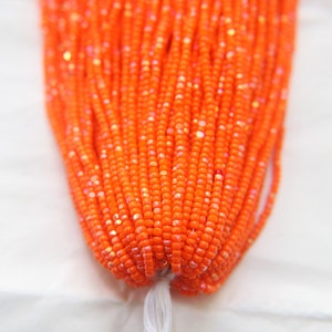 11/0 Hanks Charlotte Cut Beads Patina Opaque Orange Aurore Boreale 1/5/25/50/100 Hanks PREMIUM SEED BEADS, Native Supplie