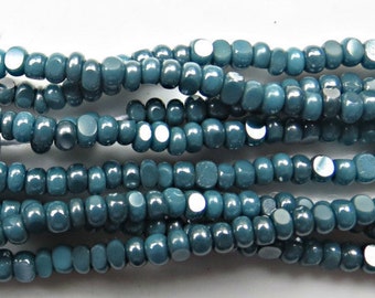 11/0 Charlotte true Cut Beads Ionized Turquoise Opaque 10/20/50/250/500 Grams embroidery materials, jewelry making, vintage beads, rare