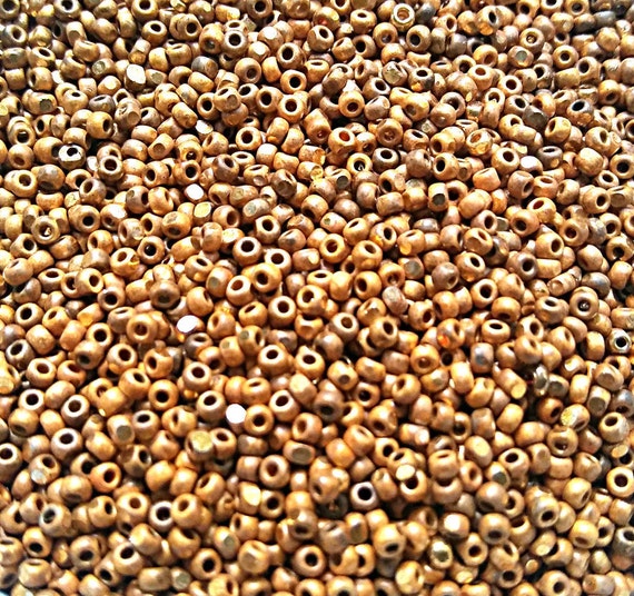 11/0 Charlotte Cut Beads Metallic Matt Dark Gold 10/20/50/250/500 Grams  embroidery materials, jewelry making, vintage beads, rare finding